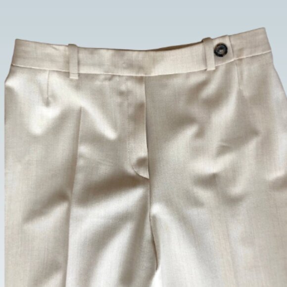 Akris Ivory Wool Trousers • Tailored Straight Leg • Size 10 - Picture 2 of 6